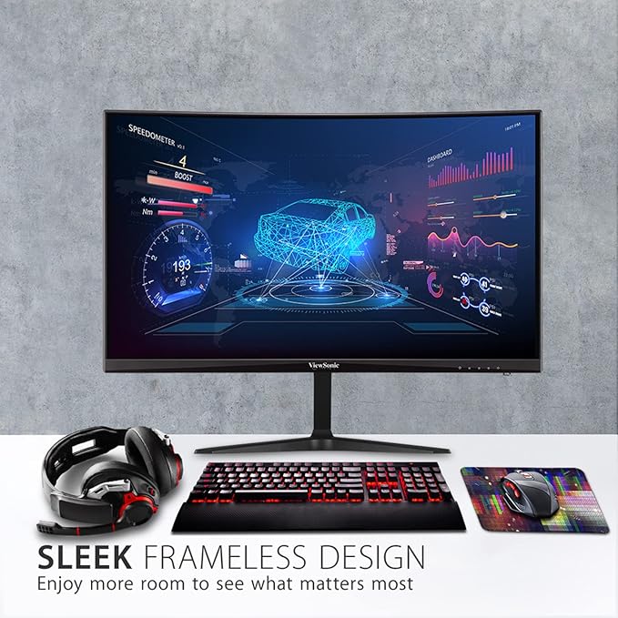 ViewSonic VX2418C 24 Inch 1080p 1ms 180Hz Curved Gaming Monitor - Image 3