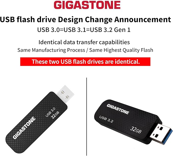 GIGASTONE 32GB Flash Drive Z30 USB 3.2 Gen 1, 80MB/s Ultra Fast, Keychain Loop - Image 2