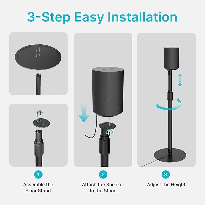 Adjustable Height Speaker Stands Compatible - Image 5