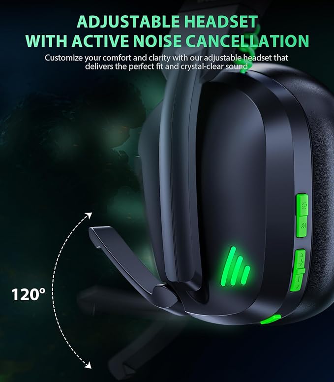 HW11 Wireless Gaming Headset for PS5, PS4 Pro, Gamer Headphones for PC - Image 7