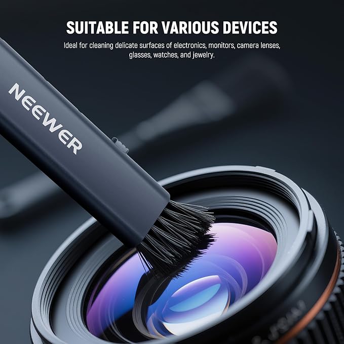 NEEWER 2 in 1 Camera Lens Cleaning Kit, 1x Lens Brush Pen + 1x Cleaning Cloth - Image 2