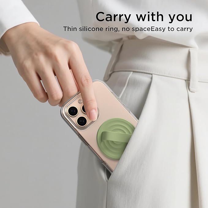 Magnetic Phone Ring Grip Holder, Silicone Finger Loop Grip, Compatible - Image 9