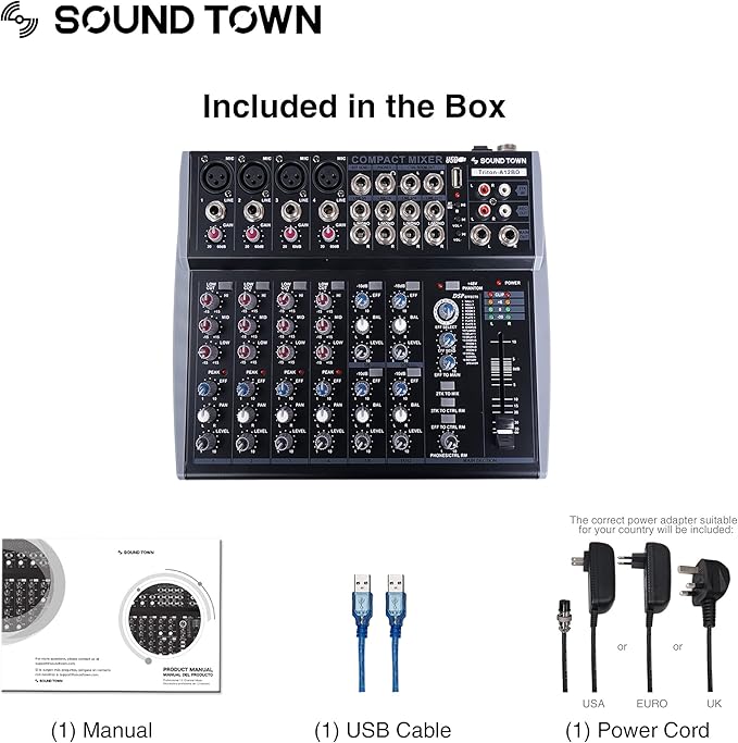 Sound Town Professional 12-Channel Audio Mixer - Image 4