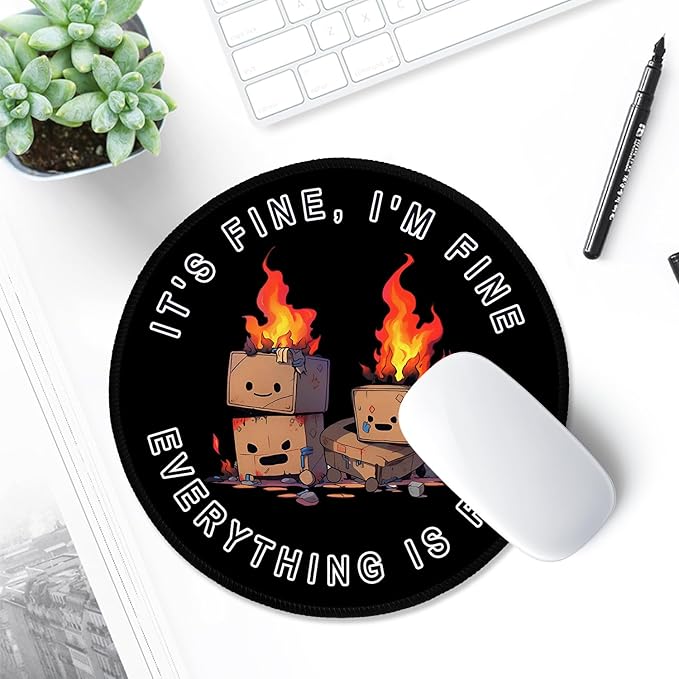ITNRSIIET Round Mouse Pad with Stitched Edge Premium-Textured Waterproof - Image 6