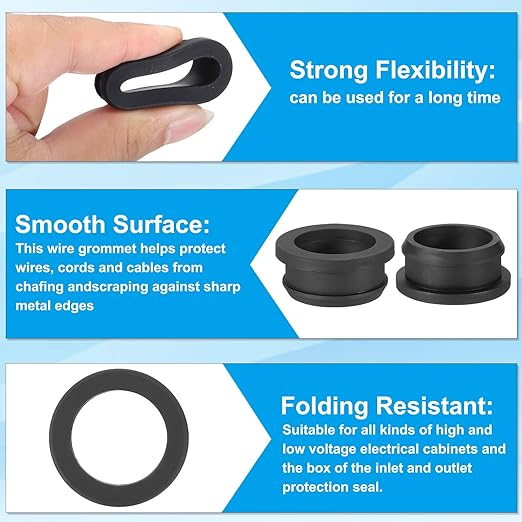 PATIKIL 30mm / 1-3/16 Inch Drill Hole, 1 Inch ID Rubber Grommets - Image 3