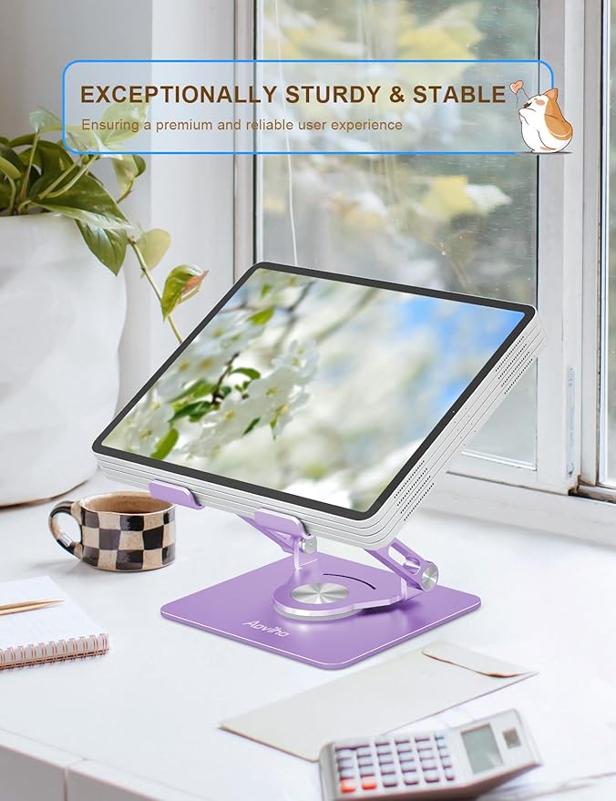 Tablet Stand 360° Rotating Aluminum Holder - Image 2