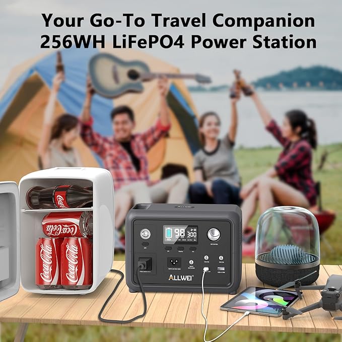 ALLWEI 300W/256Wh LiFePO4 Solar Generator - Image 5