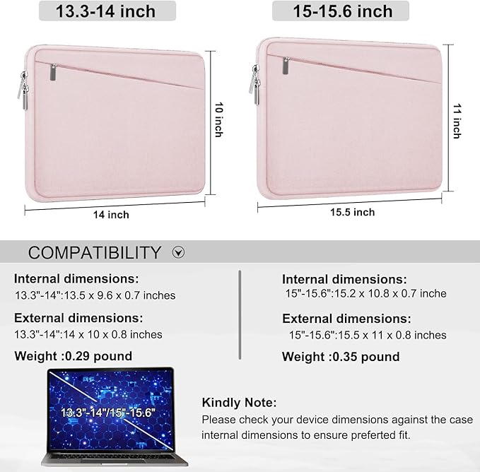 Laptop Sleeve, 15.6 inch Laptop Case, Durable Computer Carrying Bag Protective - Image 6