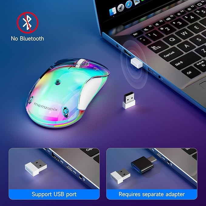 memzuoix 2.4G LED Wireless Mouse, Rechargeable Ergonomic Mouse - Image 5