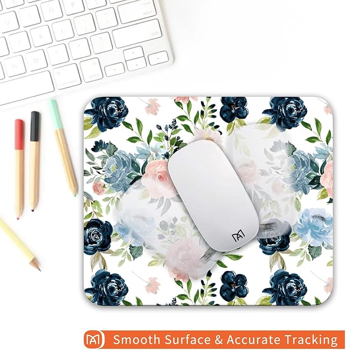 Square Mouse Pad Pretty Flowers, Personalized Premium-Textured Custom Mouse Mat - Image 4