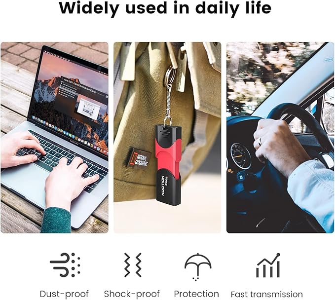 256 GB USB 3.0 Flash Drive KOOTION Flash Drive 3.0 Thumb Drive Retractable 256G - Image 8