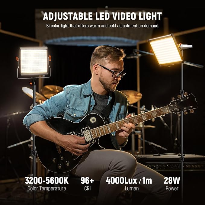 Neewer 2 Pack Dimmable Bi Color 480 LED Video Light Kit - Image 2