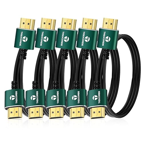 Slim HDMI Cables 6.6FT 5Pack, Ultra Soft & Thin HDMI to HDMI Cord, Extreme by Thsucords