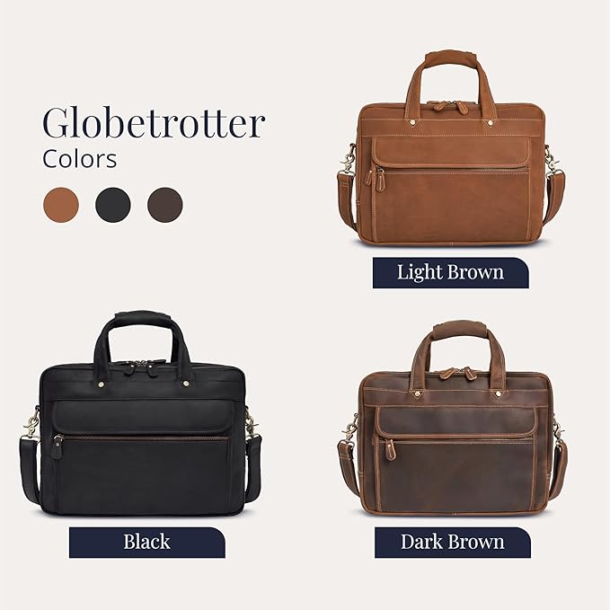Luxorro Full Grain Leather Briefcase - Image 8