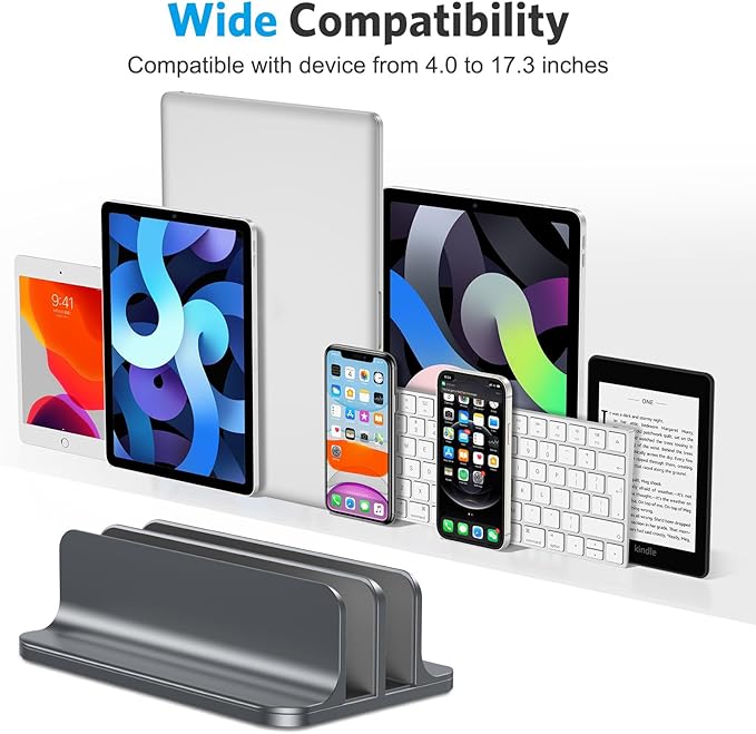 OMOTON Vertical Laptop Stand, Double Desktop Stand Holder - Image 3