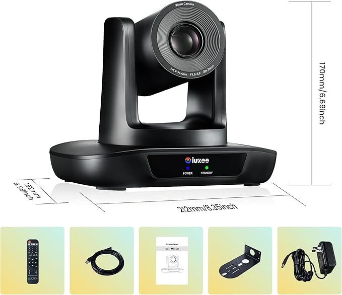 PTZ Camera 20X Optical Zoom Conference Room USB3.0 HDMI 1080P 60FPS Wide Angle - Image 9