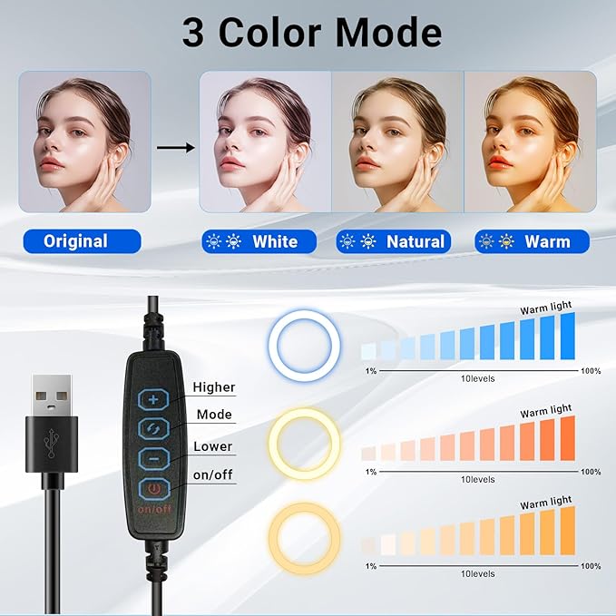 2-Pack LED Video Light with Stand, Home Studio Back Lights, Photo Lights with - Image 5