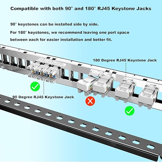 Jadaol 24 Port Blank Patch Panel, 1U 19inch Rack/Wall Mount Patch Panel - Image 5
