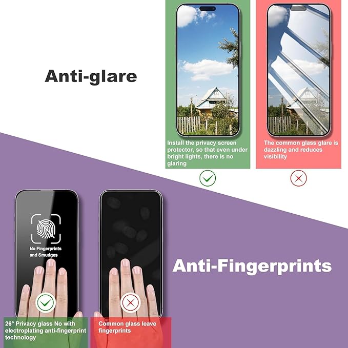 Privacy Screen Protector for iPhone 17, iPhone 16 Pro 6.3-Inch, Auto Dust - Image 7