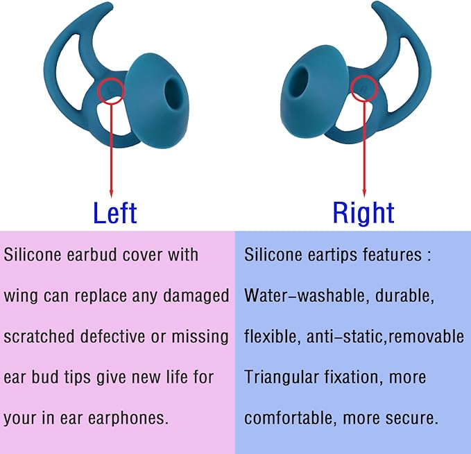 Ear Bud Pads Replacement Ear Tips Silicone Earbud Tips Compatible - Image 6