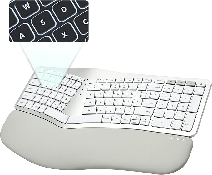 Macally Bluetooth Ergonomic Keyboard, Wireless Split Keyboard, Carpal Tunnel by Macally