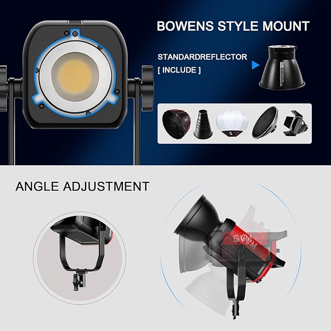 GVM LED Video Light Kit 65000Lux/m, 300W Studio Lights - Image 7