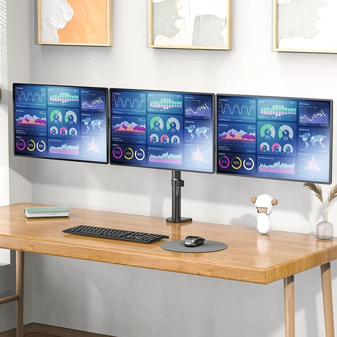 WALI Triple Monitor Mount, 3 Monitor Desk Mount - Image 2