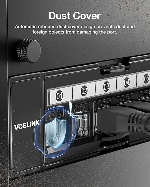 VCELINK RJ45 Cat 6 Keystone Jacks 25-Pack, Dust-Proof Keystone Jacks, 90-Degree - Image 2