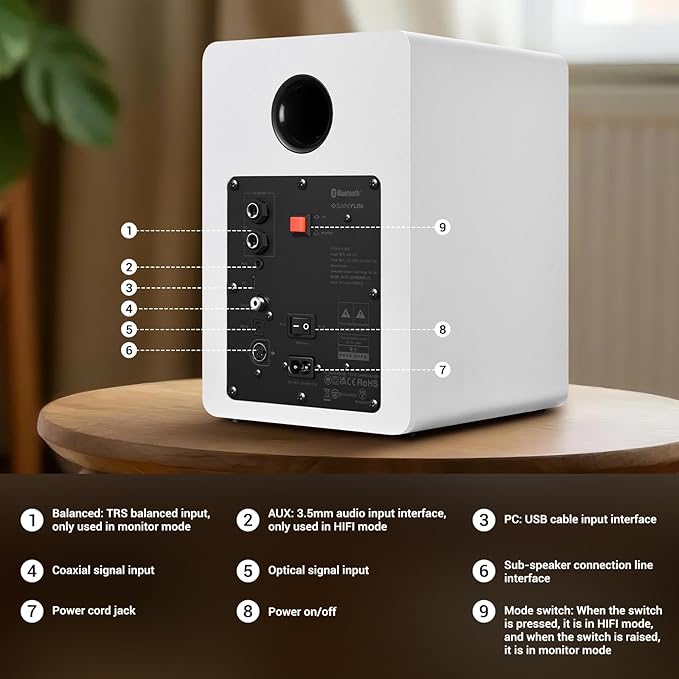 SW206 4” HiFi Bookshelf Speakers - Image 5