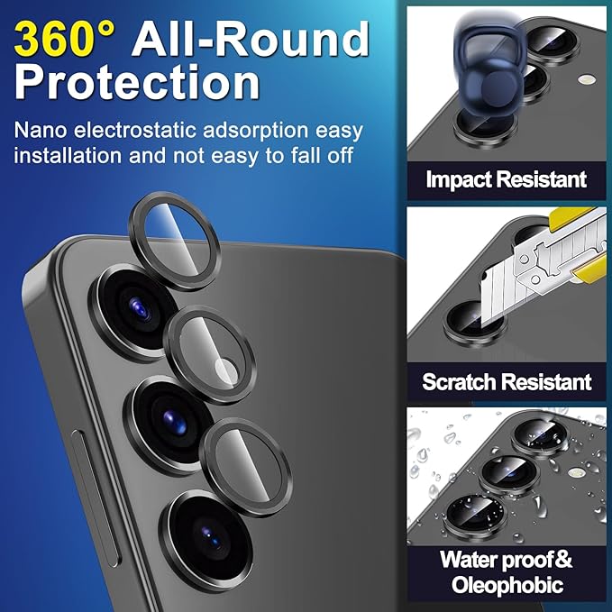 for Samsung Galaxy S24 Plus Camera Lens Protector, Individual Metal Ring - Image 3