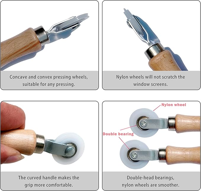 BAYTORY 3Pcs Screen Tool, Window Screen Spline Roller Tool - Image 3