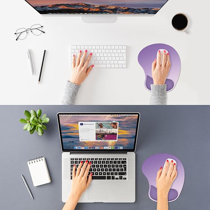 ITNRSIIET Ergonomic Mouse Pad, Cushioned Gel Wrist Rest, Non-Slip Base - Image 2