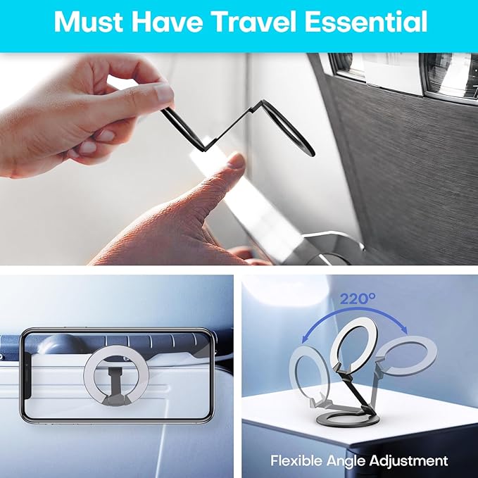 MCCHJoy Mini 2-Pack Universal in Flight Airplane Phone Holder, 360°Rotation - Image 6