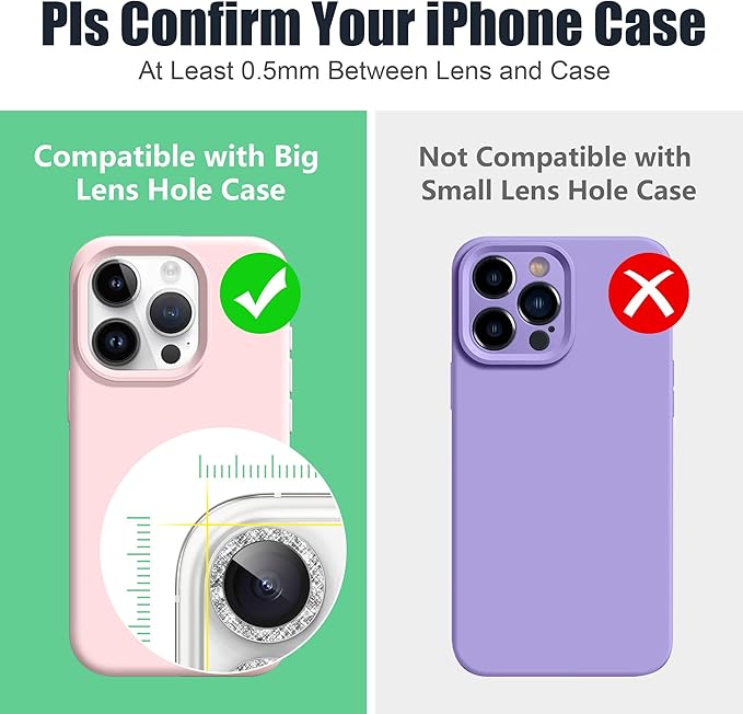 AGVEE 3+3 6 Pack for iPhone 16 Pro 6.3" / 16 Pro Max 6.9" Camera Lens Cover - Image 3
