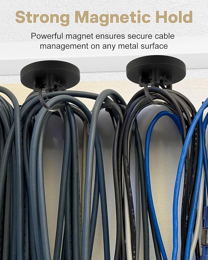 Magnetic Zip Tie Mount Wire Cable Holder, Include 10 Pcs 43mm Magnetic Cable - Image 3