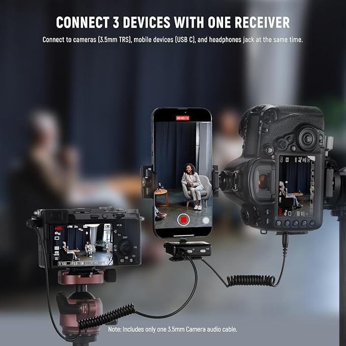 NEEWER CM28 Wireless Lavalier Microphone System, 1 Click Noise Canceling - Image 2