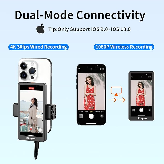 King Ma 5" Phone Vlog Selfie Monitor Screen, Back Camera Monitor - Image 5