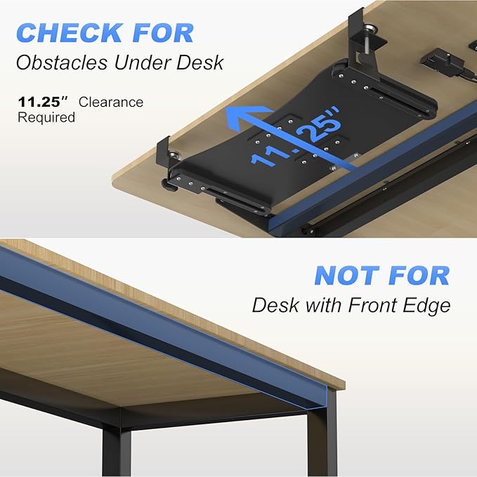 suptek Keyboard Tray Under Desk Pull Out - Image 3