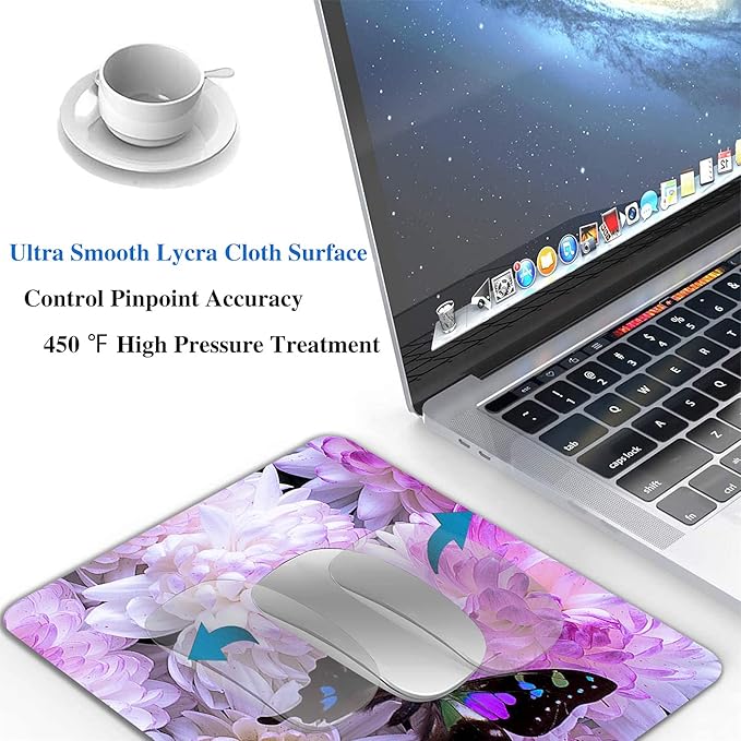 Black Butterfly Mouse Pad, Anti-Slip Rubber Base Wireless Mouse Pads - Image 4