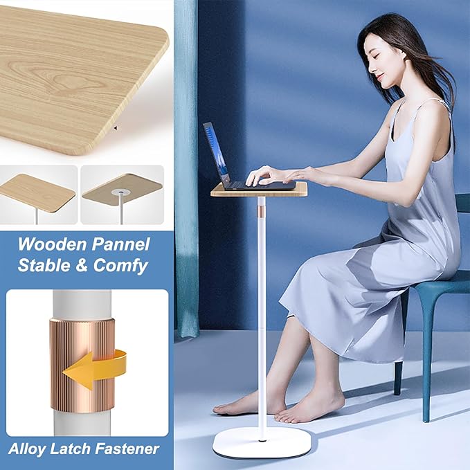 Mobile Standing Desk Height Adjustable Floor Laptop Stand, Computer Cart - Image 4
