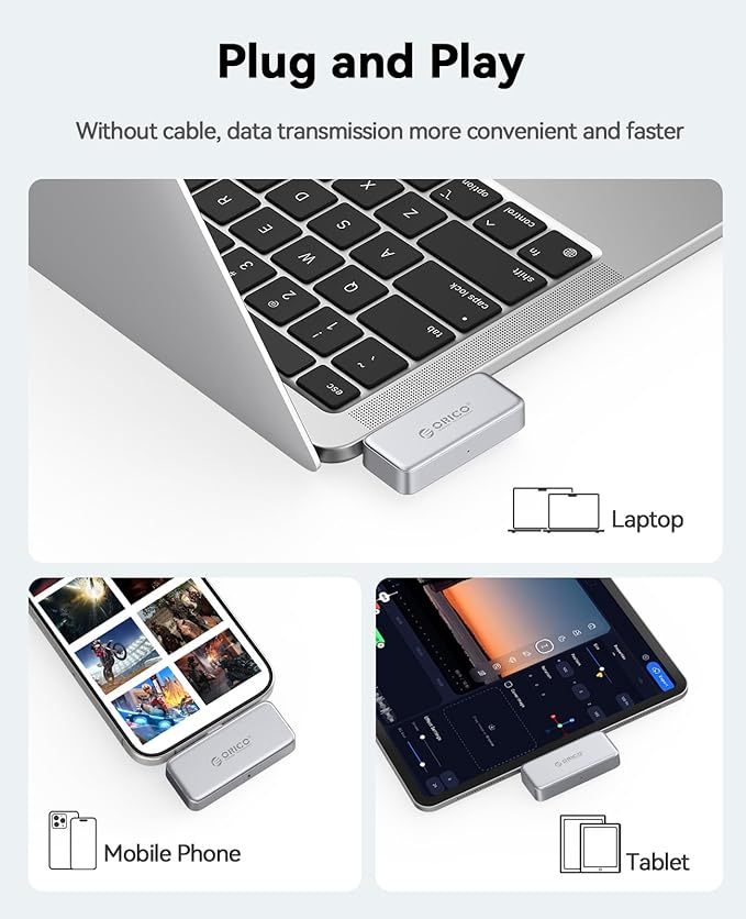 ORICO FlashPod 2TB Portable SSD Up to 2000MB/s, Direct Plug Design, High-Speed - Image 6
