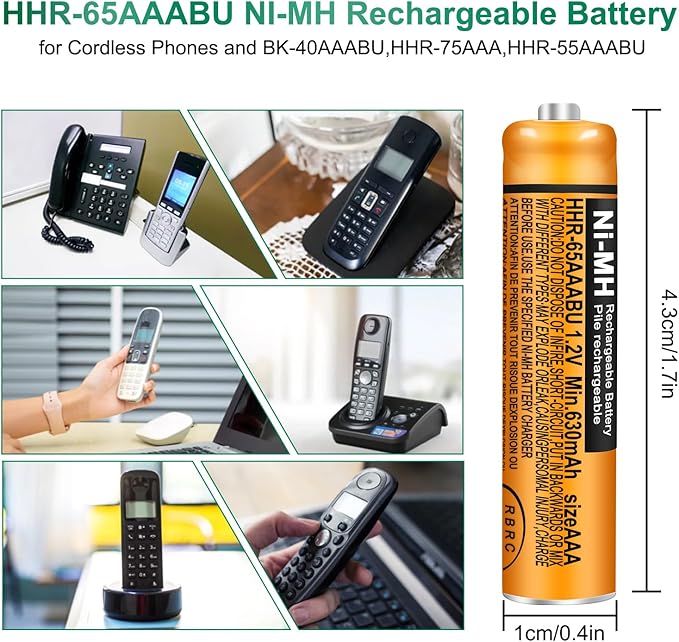 4 Pack HHR-65AAABU NI-MH Rechargeable Battery - Image 3