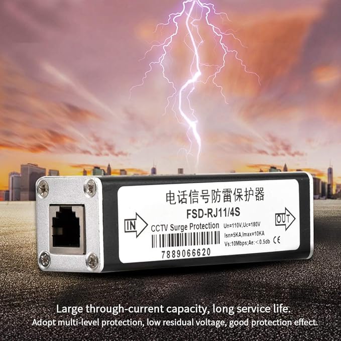 RJ11 Telephone Fax Protector, Lighting Thunder Arrester Device, Audio Telephone - Image 3