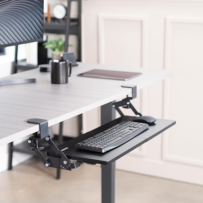 VIVO Large Clamp-on 27 x 11 inch Computer Keyboard and Mouse Tray - Image 2