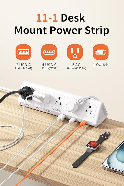 10 FT Desk Clamp Power Strip - Image 2