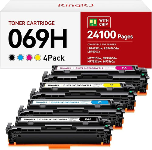 069 069H Toner Cartridge Set High Capacity 4-Pack Compatible by KingKJInkToner