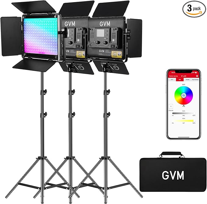 GVM 800D RGB LED Video Light, 2026 Upgraded Panel Light by GVMGreatVideoMaker