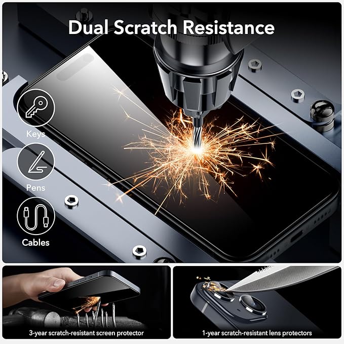 ESR 3+2 Pack for iPhone 15 Plus Screen Protector, Full Coverage Ultra-tough - Image 7