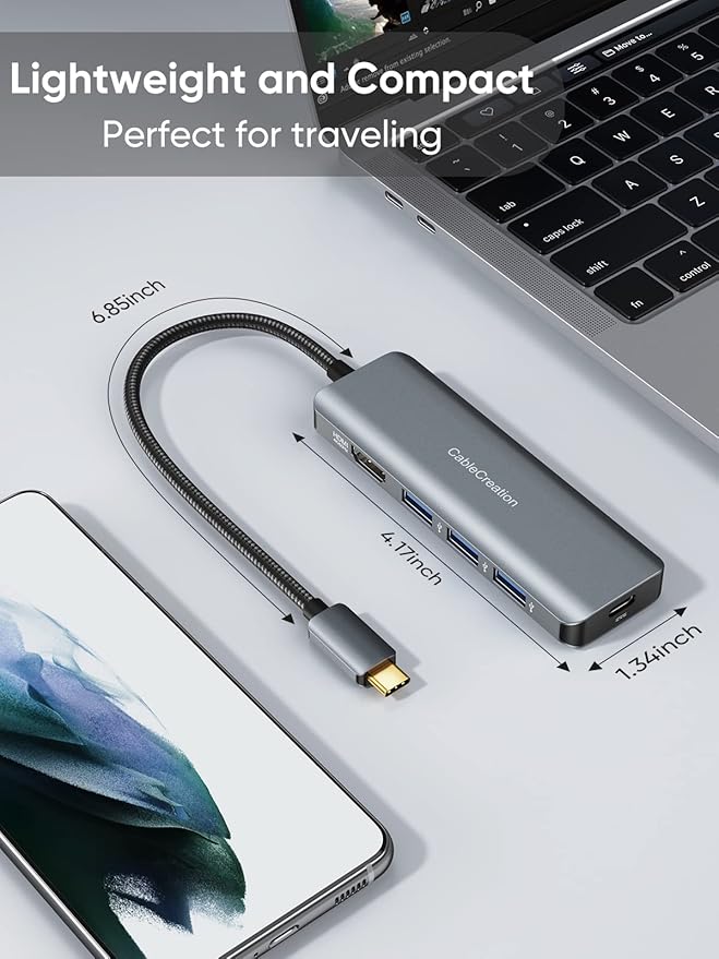 CableCreation USB-C Hub 4K 60Hz, 5-in-1 USB C Multiport Adapter - Image 9