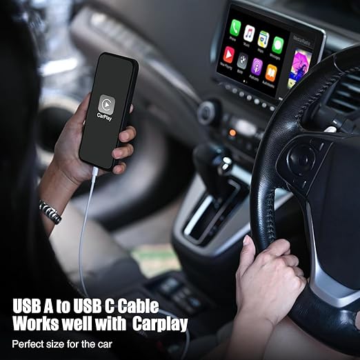 3-Pack 10FT Car Carplay Cable USB A to USB C Cable - Image 2